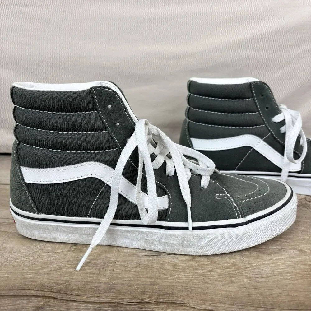 Vans Sk8 Hi Forest Green Suede HT Sneakers Skateboard Mens Sz 8 Athletic Preppy